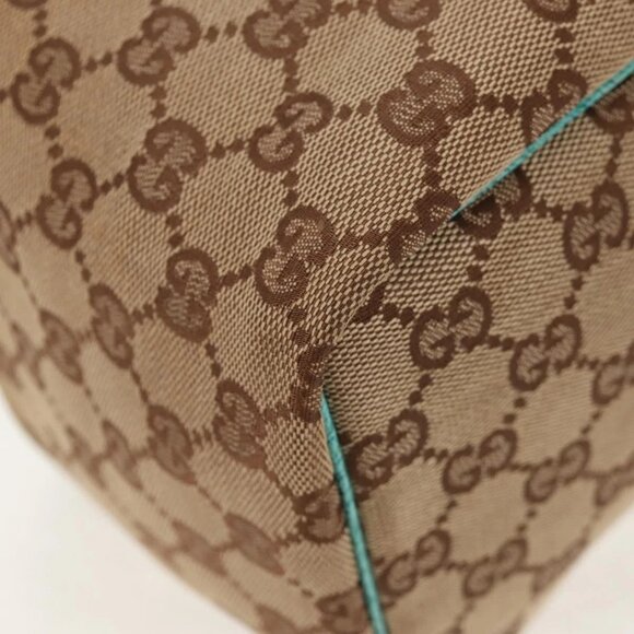 GUCCI GG Canvas Vanity Pouch Beige 124540 Auth BA8615V - Picture 5 of 16